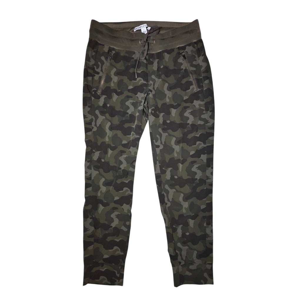 Marrakech Army Green Camo Jogger Pants Mid Rise Pull-On‎ Zippered Pockets 8